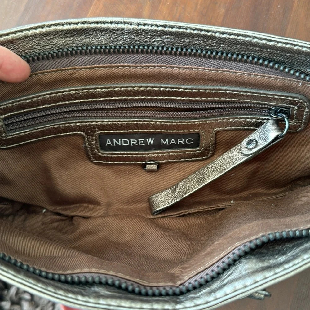 Andrew Marc metallic gunmetal clutch - Picture 8 of 8